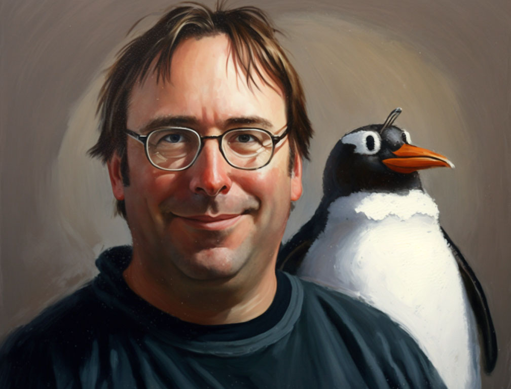 Linux Torvalds, painting